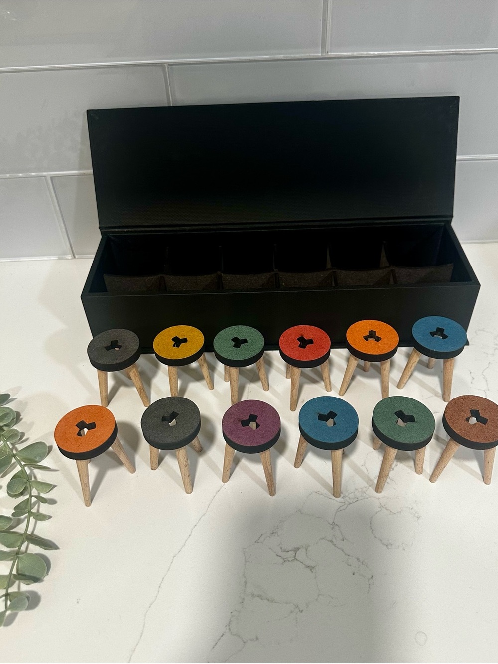 Mokuomo Los Taburetes: Wooden Stool Stacking Art Toy from Spain New MSRP $78